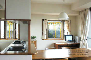 ステンドグラスダイニングキッチンアフターの写真